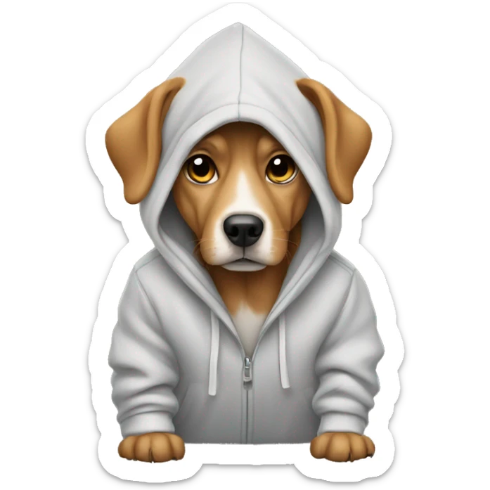Dog wearing hoodie  sticker