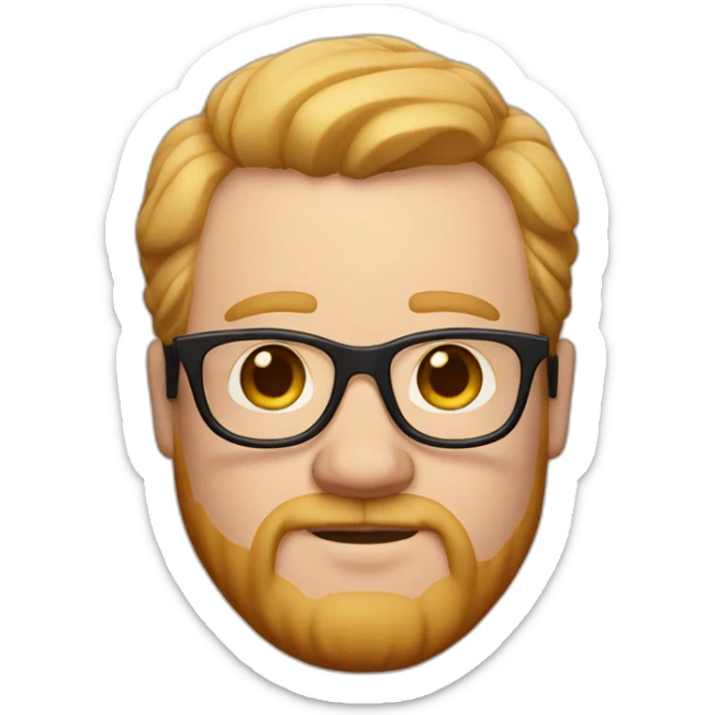 Memoji of a fat white guy that uses glasses and an earring brow hair and beard sticker