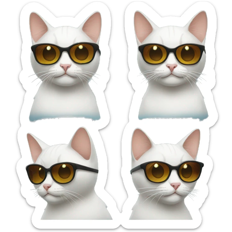 Cat with sunglasses sticker