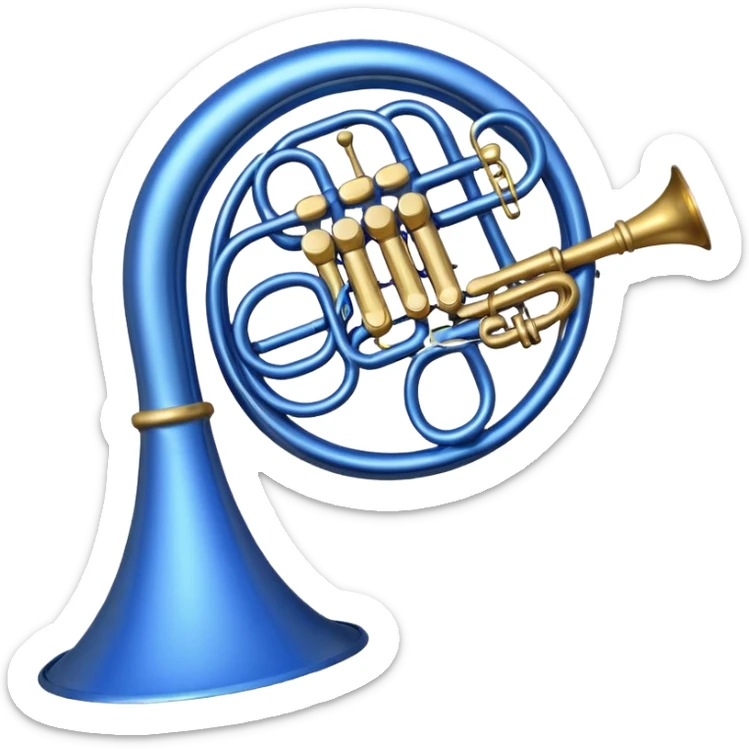 i want an emoji of a blue french horn music sticker