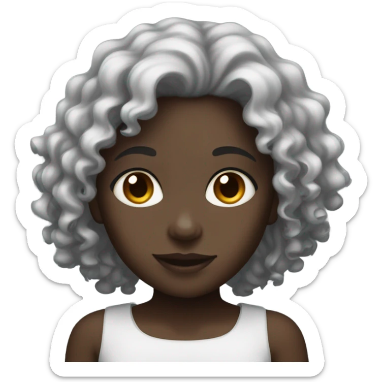 dark skin girl with curly hair and dark brown eyes sticker