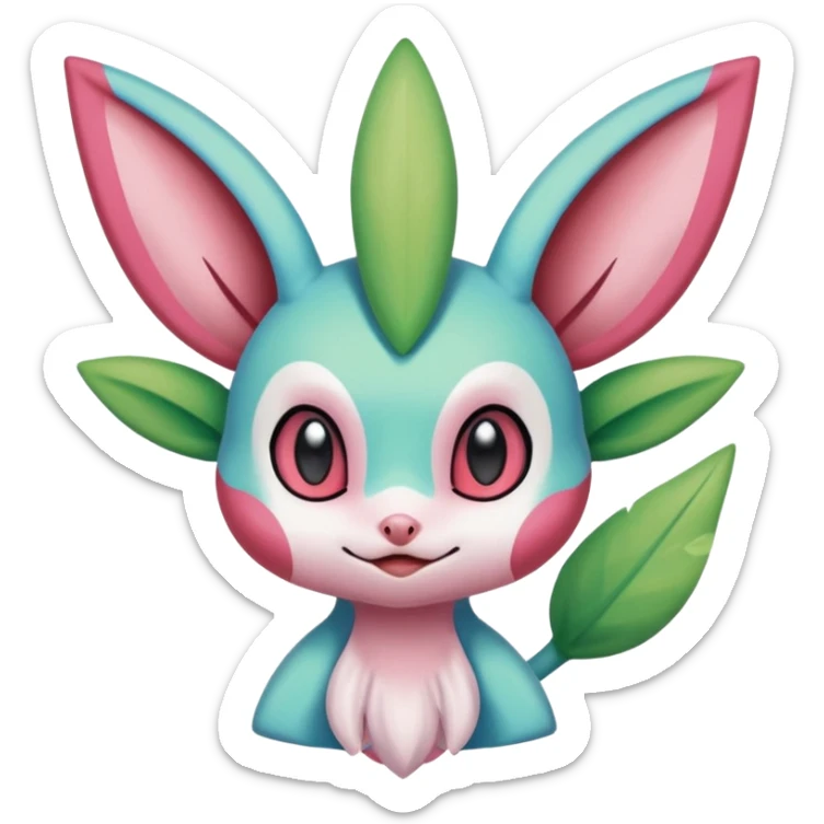Ugly Fey Toony Axew-Celebi-Sylveon-Shaymin sticker