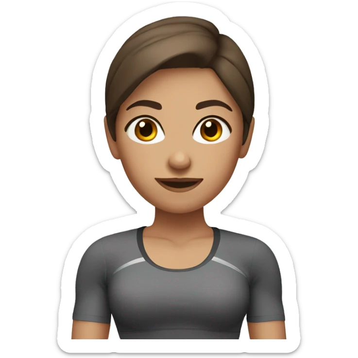 Fitness woman with gray eyes and brown hair  sticker