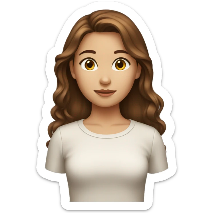 girl with brown hair sticker