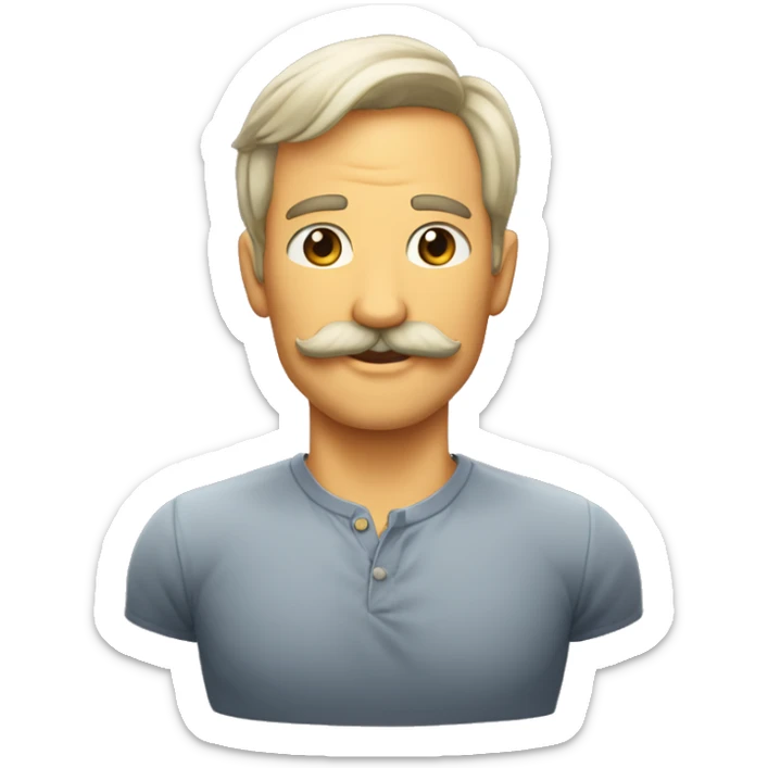 Homme avec petite moustache qui lève le bras à 45 degré sticker