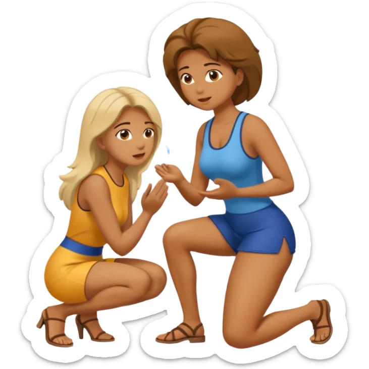 Mulher de joelhos fazendo um boquete em um homem sticker