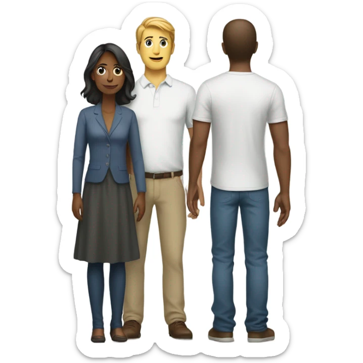 the woman is taller than the man sticker