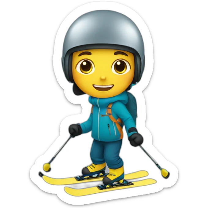 Boy skier  sticker