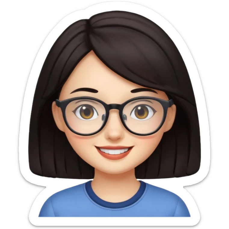 sarah babygirl dark hair and glasses sticker