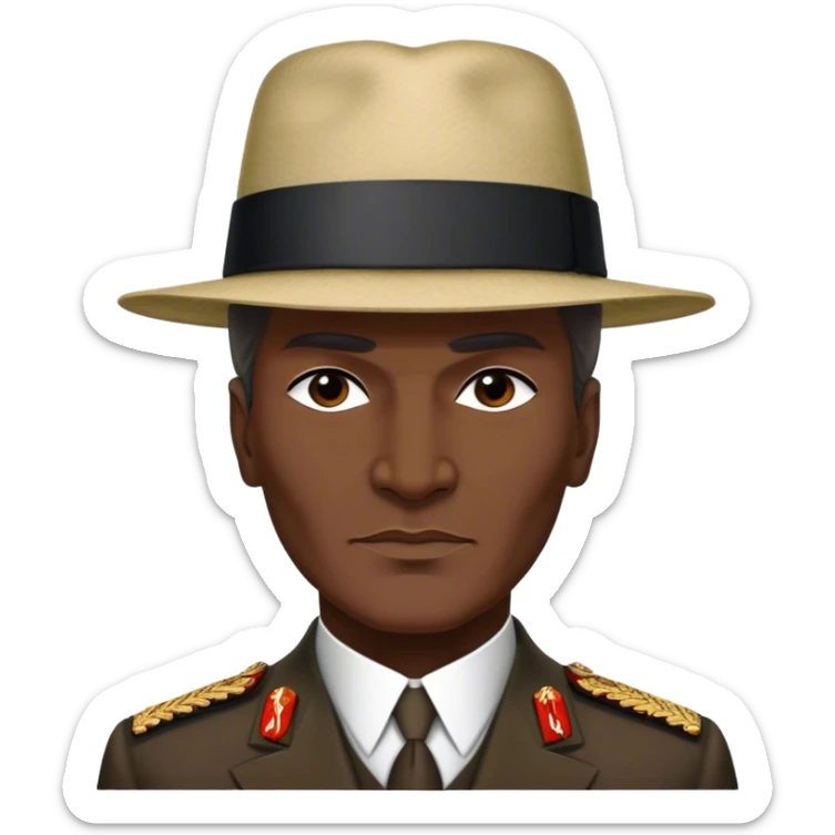 Mustafa Kemal Atatürk (statesman) in traditional hat – Cinematic Realistic Portrait of Mustafa Kemal Atatürk, depicted in dignified traditional attire with a distinctive hat, a resolute and visionary expression illuminated by warm, historic lighting, rendered with rich textures that evoke his transformative leadership. sticker