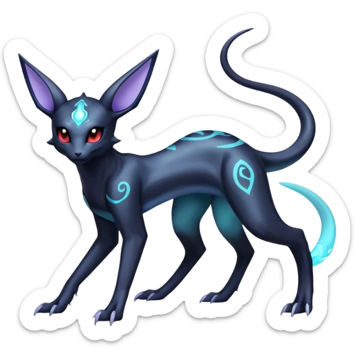 Shiny Ethereal Celestial Futuristic Salandit-Umbreon-Espeon-Hybrid (Full body) sticker