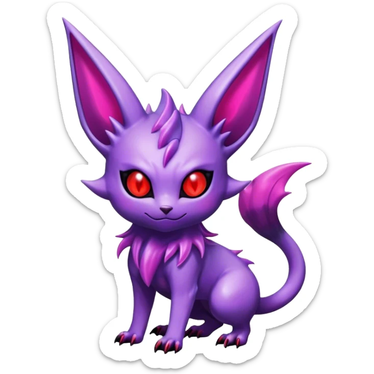 Shiny Dark Espeon-Haunter-Nidorino-fusion-hybrid full body sticker