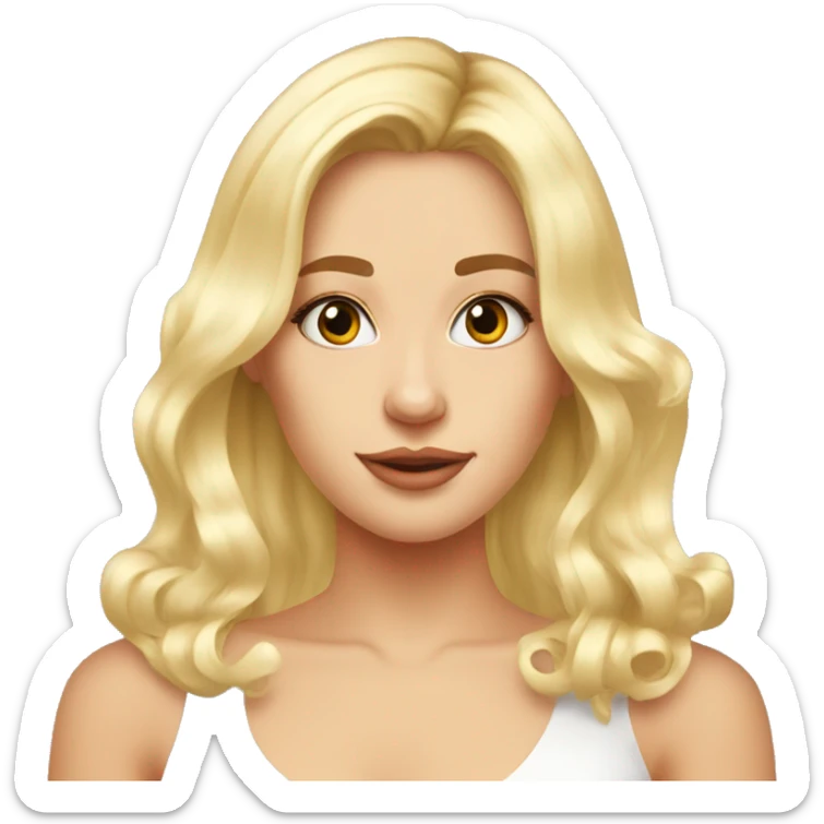 blondy pretty girl in dress selfie to the mirror sticker