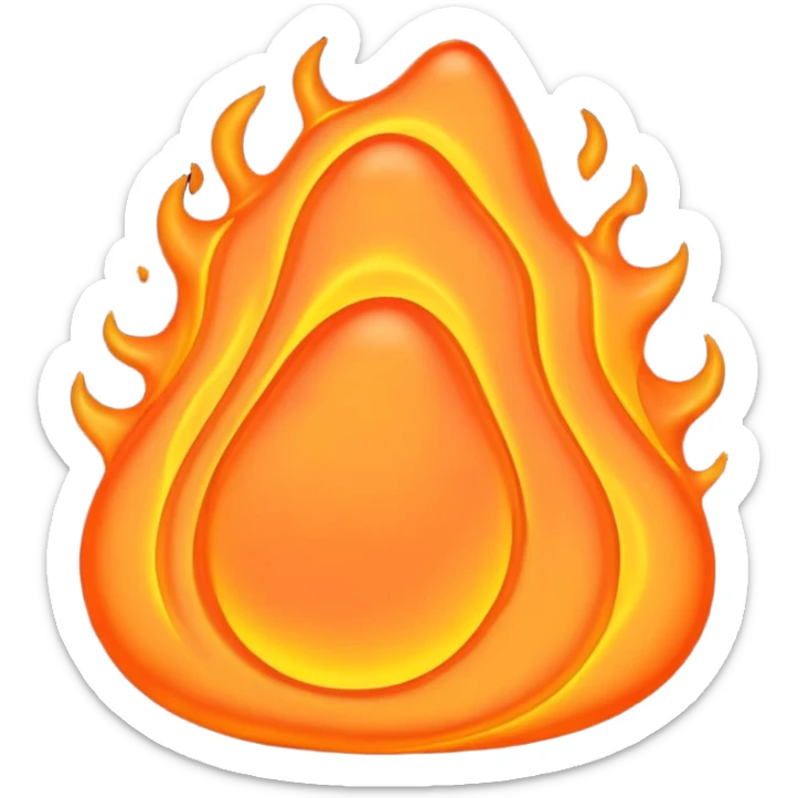 create an emoji of a little lava flow, no face just the lava, no volcano, something like a stain sticker