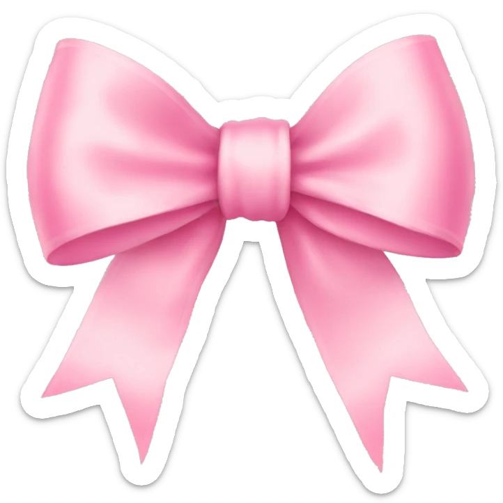 light pink ribbon bow sticker