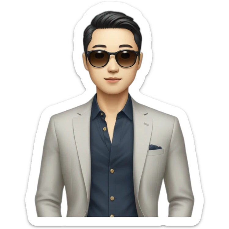Stylish Korean man sticker