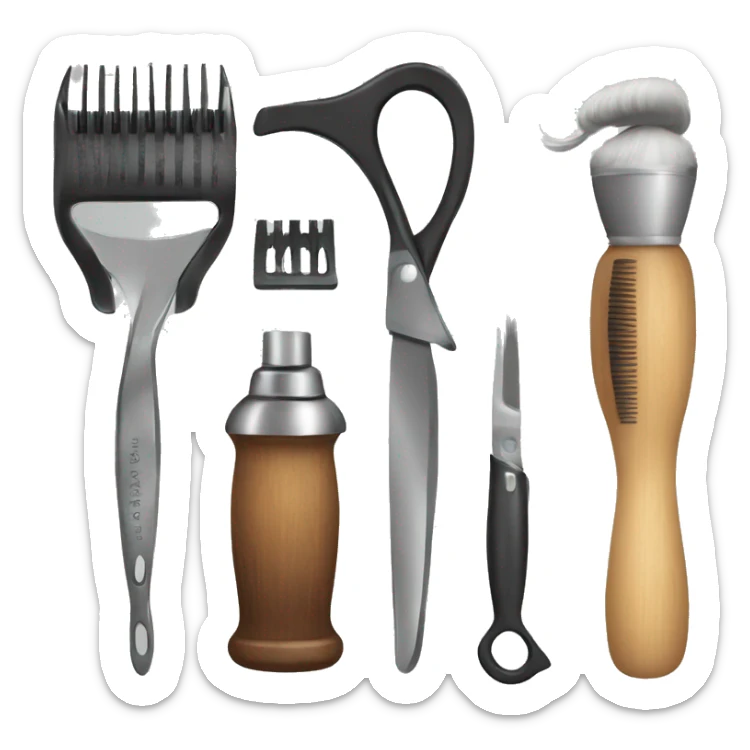 barber tools sticker