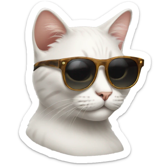 Cat with sunglasses sticker