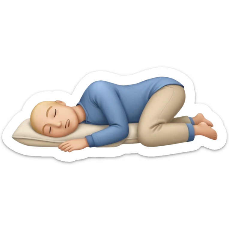 emoji of person sleeping on their back in the style of iOS sticker