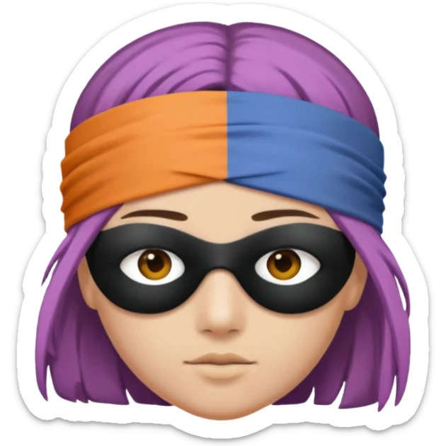 Blindfold person with different colors of hair. No trusting games with people blindfolded behind steering wheel sticker