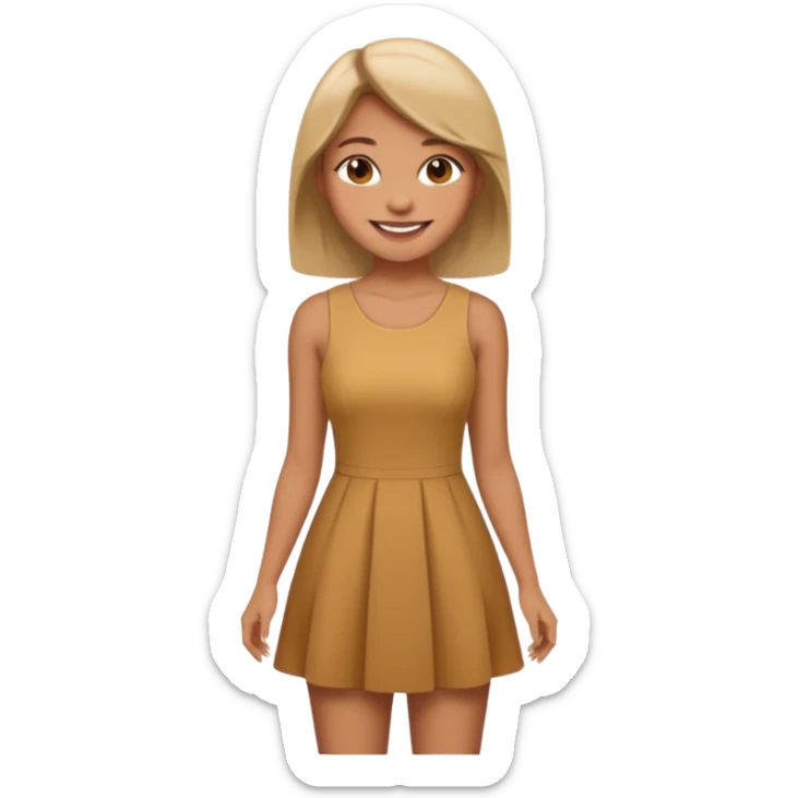 A girl is very more short dress and she is realistic to sticker