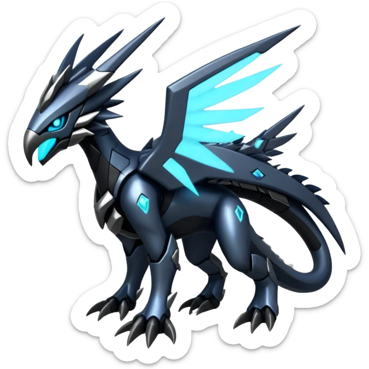 Punk’ish Edgy Futuristic Badass Dark Gothic Zekrom-Dialga-Aurorus-Amaura-Hybrid-Creature sticker