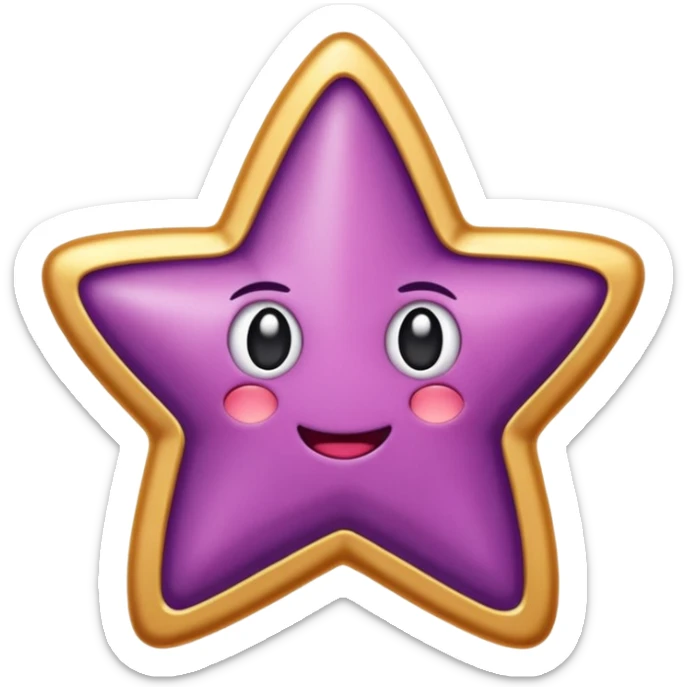 Quiero un emoji de estrella, pero que la estrella sea de oro rosa y brilli brilli con chispitas moradas El emojo qie sea para el whatsapp sticker