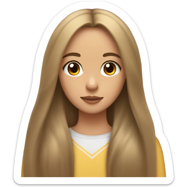 Brunette girl with long straight hair long eyelashes with a golden retriever both have bows in hair  sticker