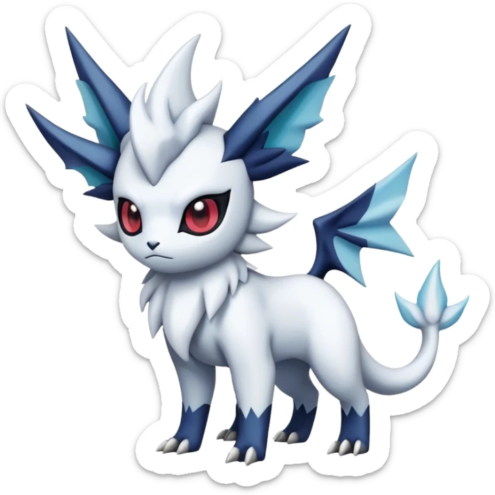 Edgy Cool Kawaii Absol-Silvally-Vaporeon-Absol-Pokémon Full Body sticker