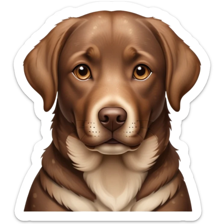 realistic portrait of a brown spotted Labrador retriever, natural lighting, detailed fur texture sticker