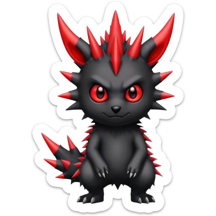 Cute edgy cartoonic anime-Fantasy-Fakémon-creature (full body) sticker