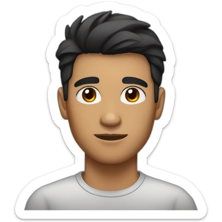 Tan skin with black hair and thick eyebrows young adult male sticker