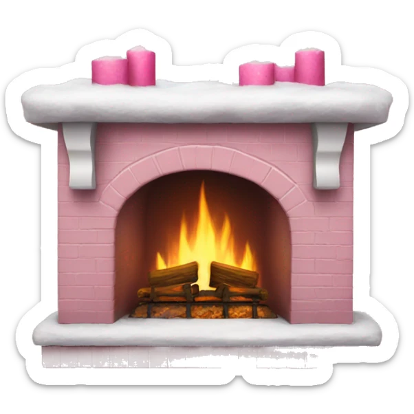 Winter Pink FirePlace sticker