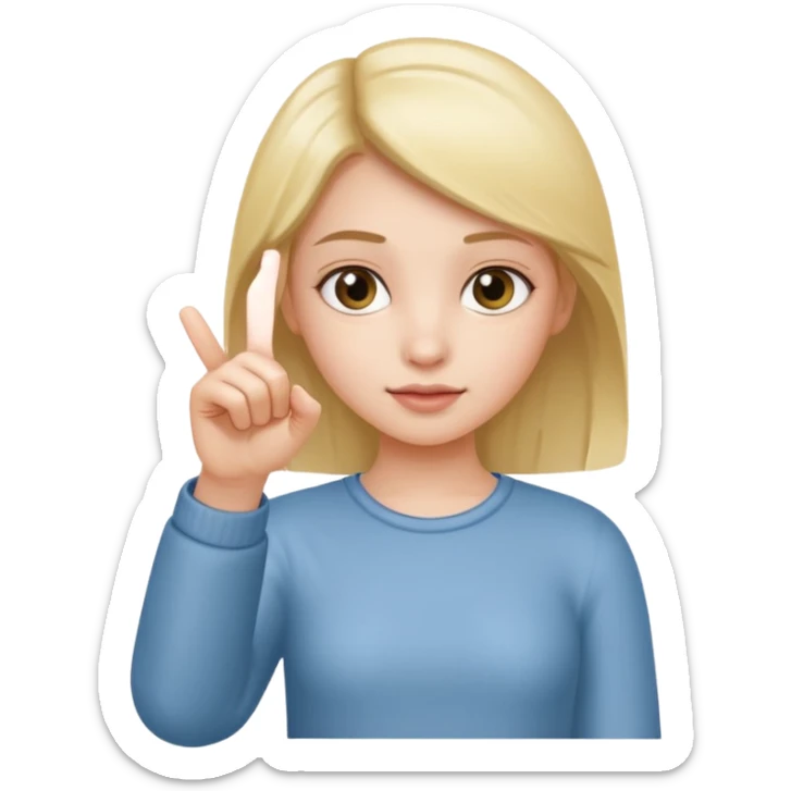 Emoji of a girl showing something is small with thumb and index finger close together sticker