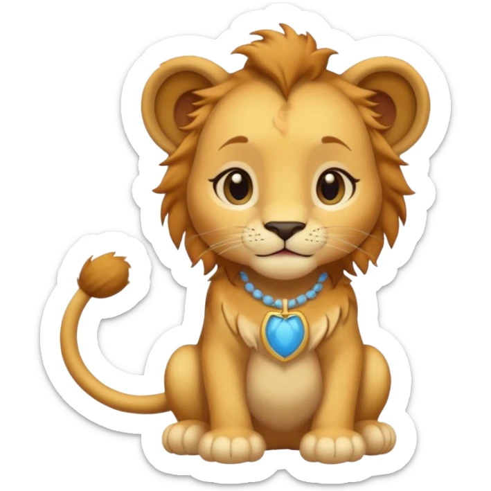 in lion family, only baby Girl lion., full body, single tail sticker