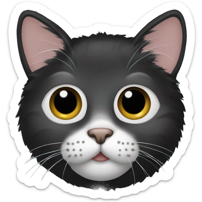 Cat black fur  sticker