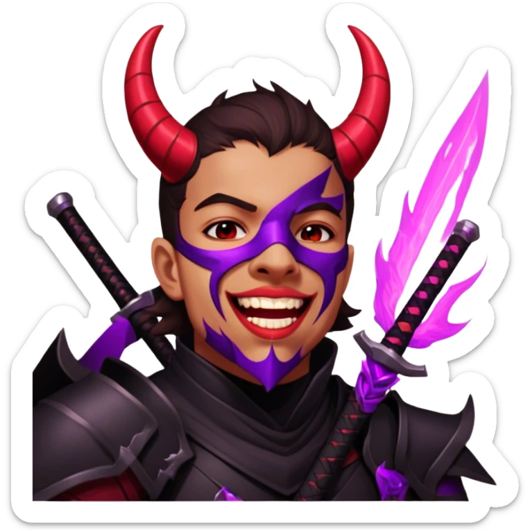 Demon-Horned Warrior sticker