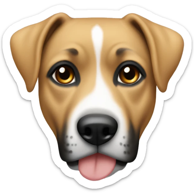 Black and blonde with white chest, brown eyes, female American Staffordshife terrior sticker