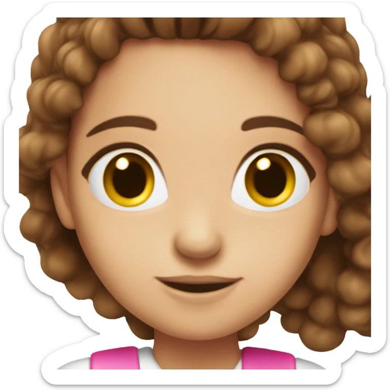 beautiful girl with brown hair doing pink chemistry  sticker