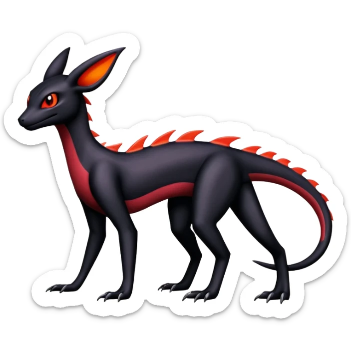 Salazzle-Salandit-Umbreon-Fakémon-hybrid-creature (full body) 4 legs sticker
