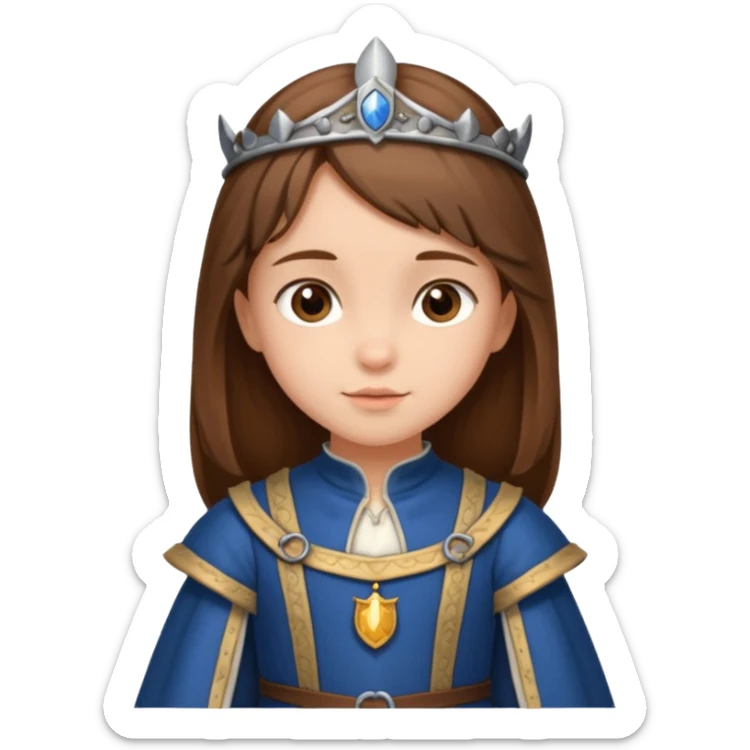 Petite fille brune à la peau blanche de 8 ans à l'époque du Moyen âge. sticker