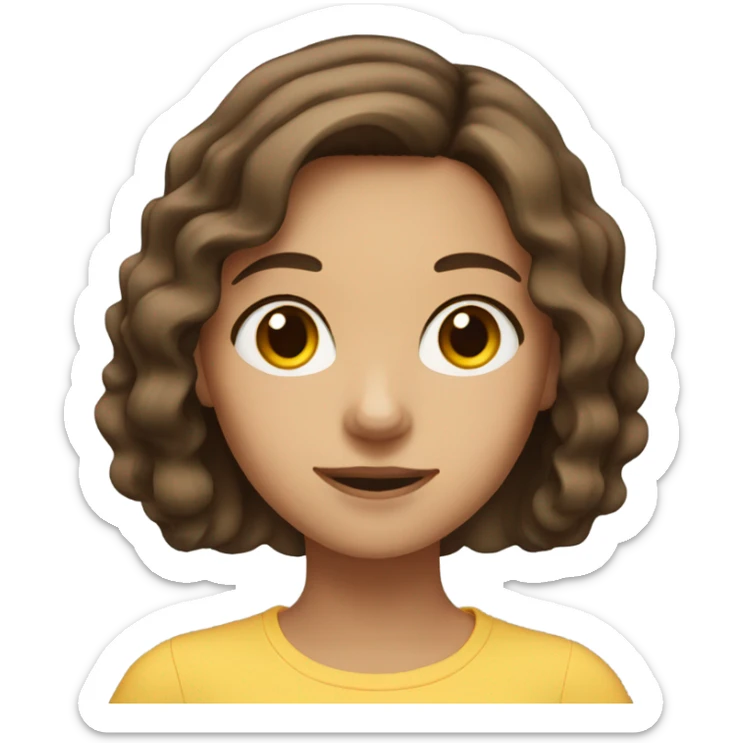 girl with brown eyes and shoulder-length brown hair sticker