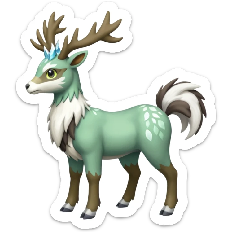 Stantler-Silvally-Skiddo-Mudbray-Amaura-Virizion-fusion-creature-hybrid (full body) sticker
