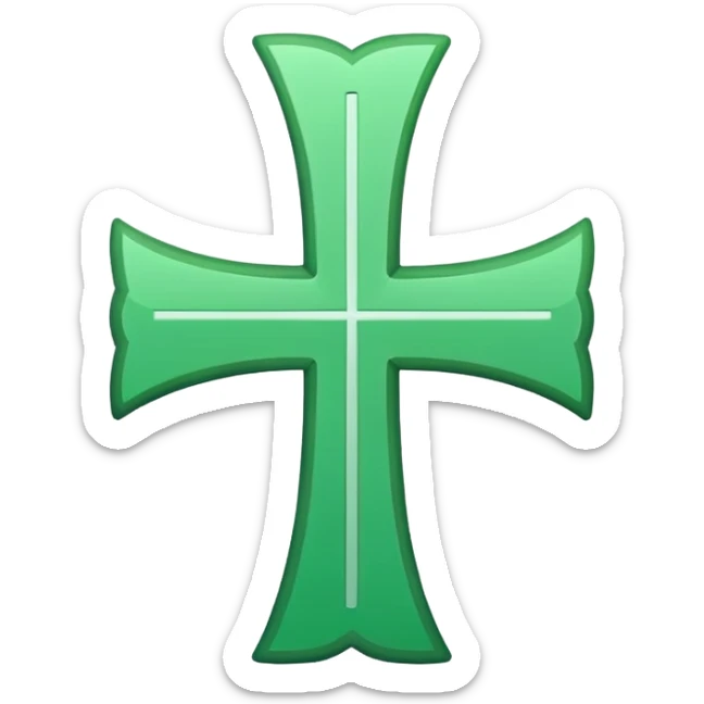 change the red cross emoji color to only green cross color sticker