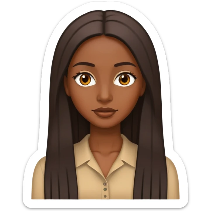 Dark-skinned woman with long straight hair  sticker