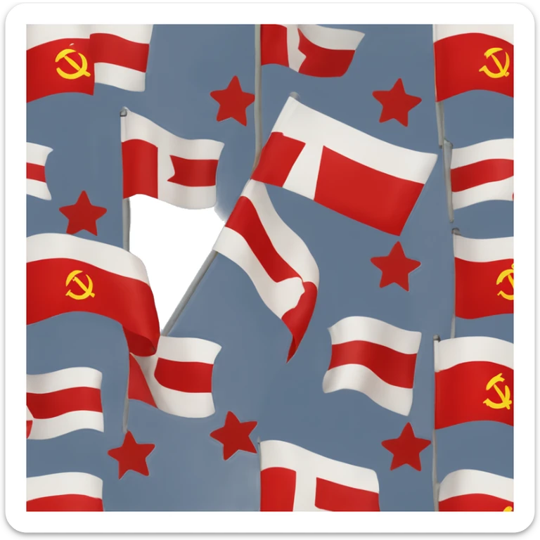 Flag of the union of soviet socialist republics in the style of a apple flag emoji sticker