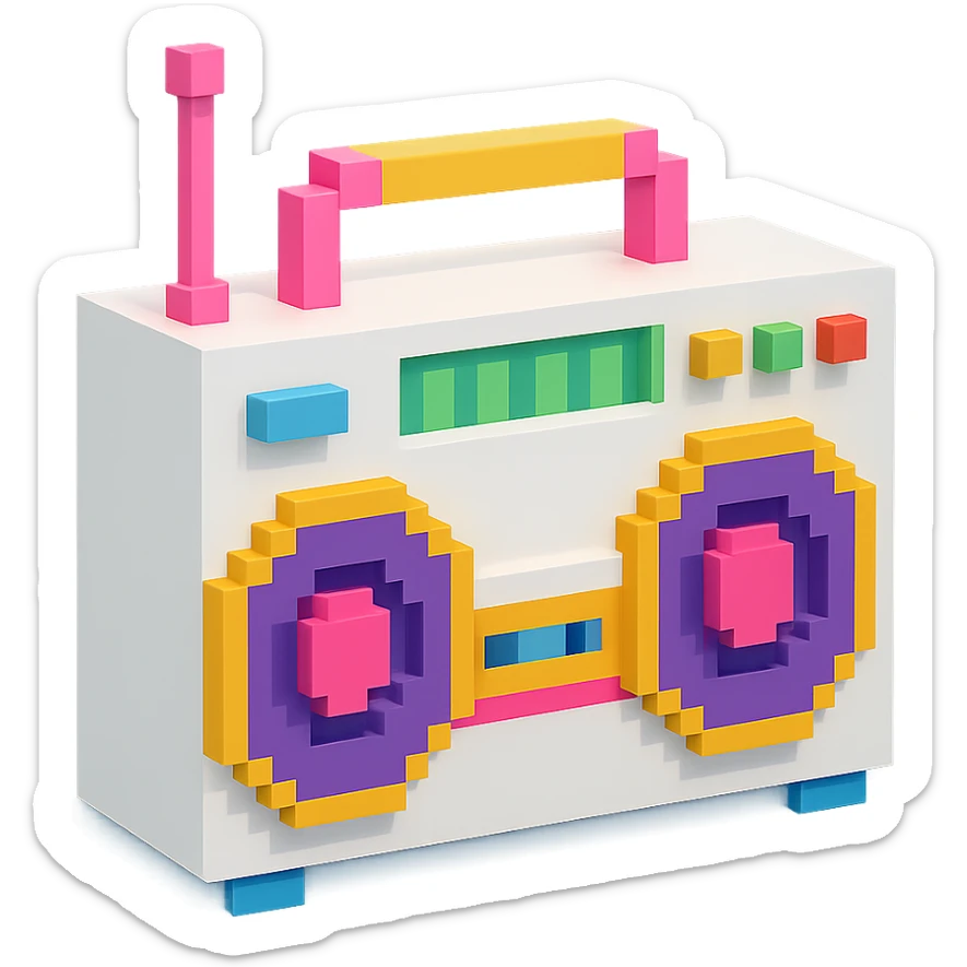 white boombox sticker