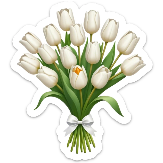 white tulip bouquet sticker
