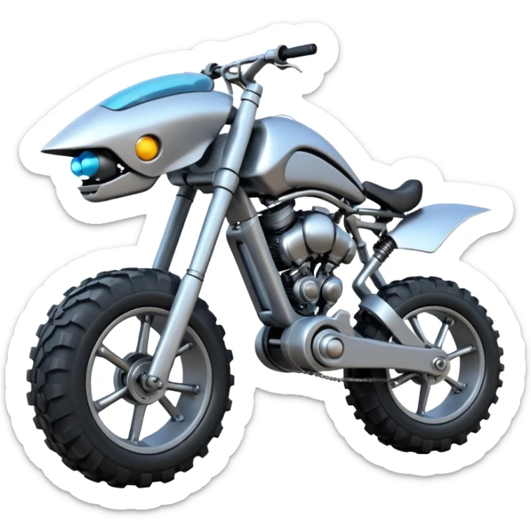 Very Low riding Mech bike with very large(45 in inches) off-road tires  sticker