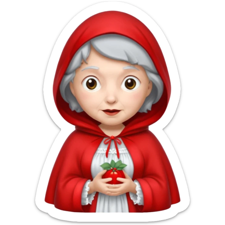 the Big Bad Wolf disguised as Little Red Riding Hood's grandmother sticker